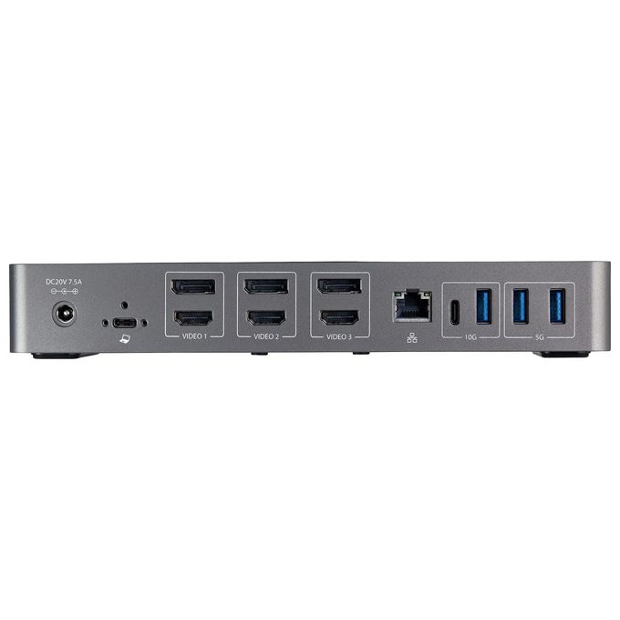 StarTech.com DK31C3HDPDUE Usb-C e Usb-A Dock Docking Station Universale Triplo Monitor DisplayPort e Hdmi 4K 60Hz 85W Power Delivery
