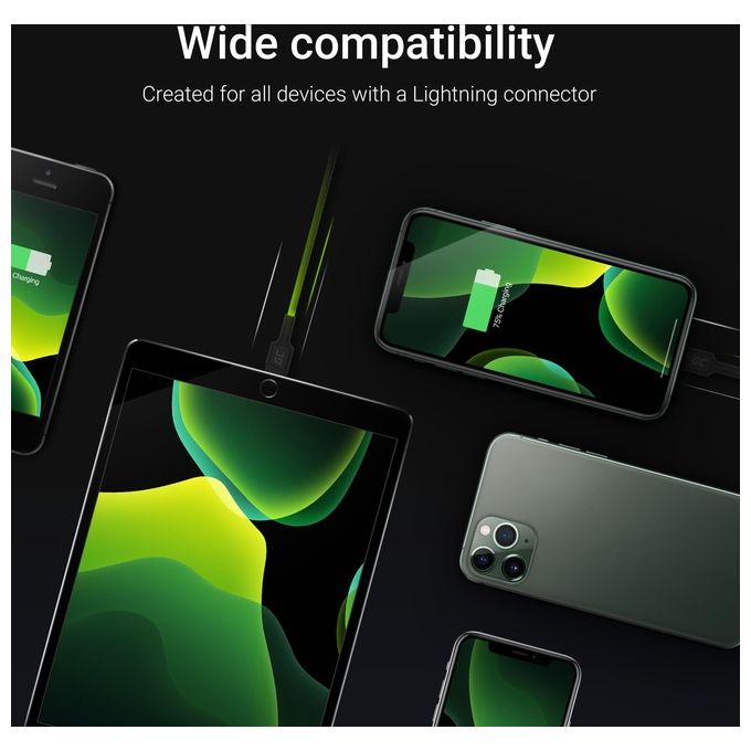 Green Cell Cable Ray Fast Charging Lightning 2mt