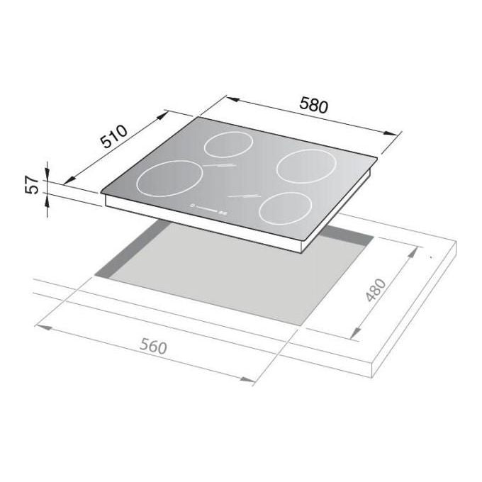 De Longhi PIN 65 TC Linea Induzione Piano cottura a Induzione in Vetroceramica 4 Zone Bridge Touch Control 60 cm Nero