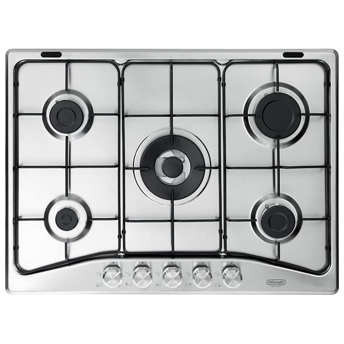 De Longhi DFI 57 ASV Linea Design Piano cottura a Gas 5 Fuochi Bruciatore Tripla Corona 70 cm Acciaio Inox