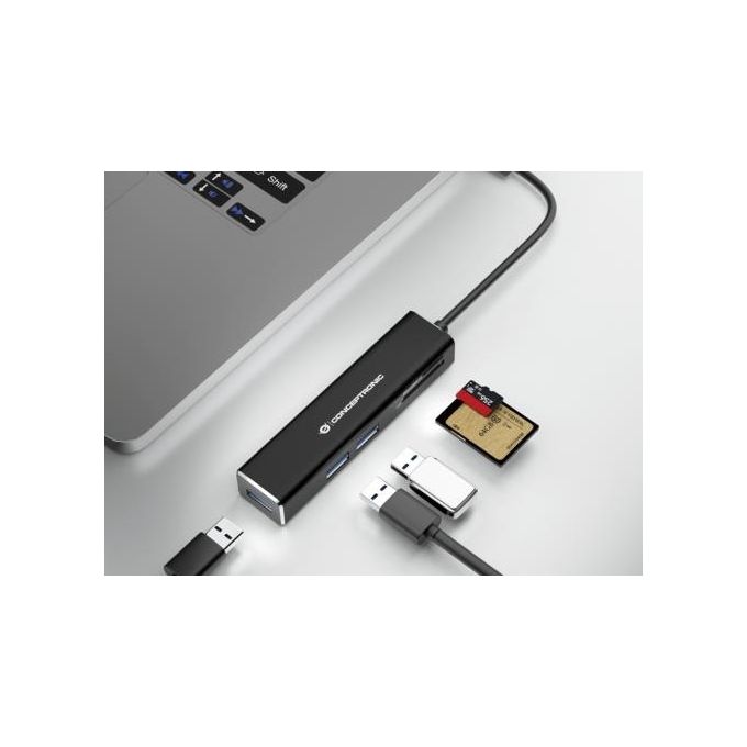 Conceptronic DONN08B Hub di Interfaccia Usb 3.2 Gen 1 Type-C 5000Mbit-s Nero