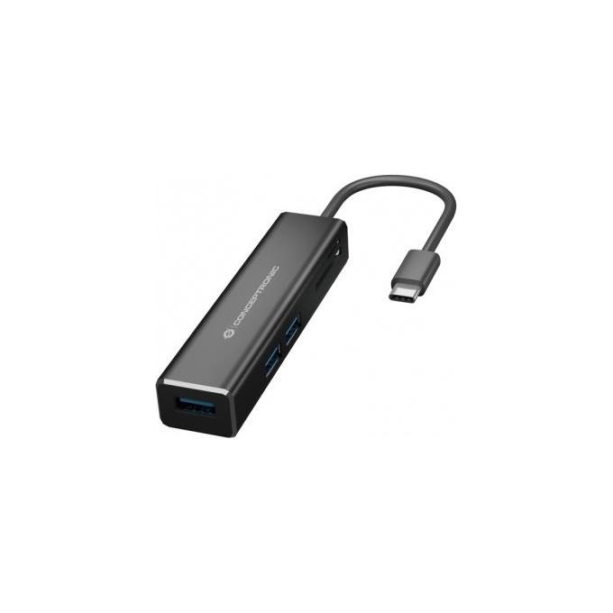 Conceptronic DONN08B Hub di Interfaccia Usb 3.2 Gen 1 Type-C 5000Mbit-s Nero