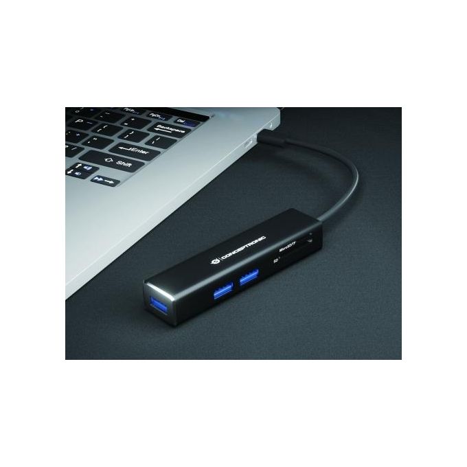 Conceptronic DONN08B Hub di Interfaccia Usb 3.2 Gen 1 Type-C 5000Mbit-s Nero