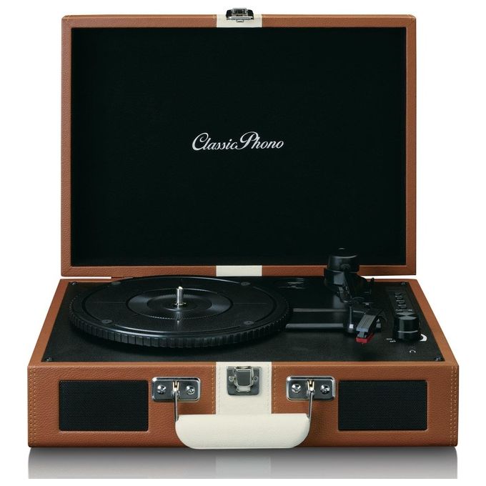 Lenco Giradischi TT120BNWH Classic Phono Design Retro' in Legno Marrone con Funzionalita' Avanzate