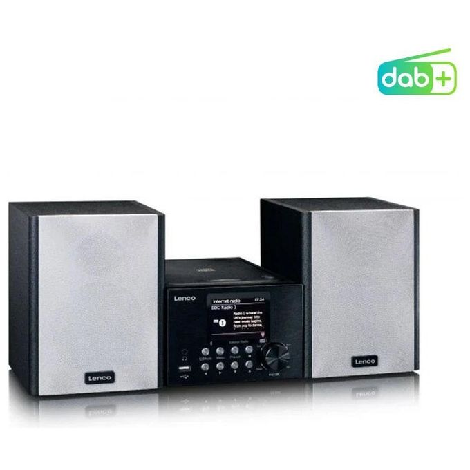 Lenco MC-250 Impianto Compatto con WLan Radio Digitale con DAB+ e Wi-Fi Radio FM Lettore Cd-Mp3 Nero