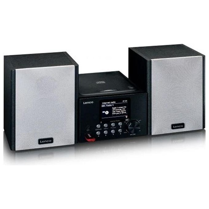 Lenco MC-250 Impianto Compatto con WLan Radio Digitale con DAB+ e Wi-Fi Radio FM Lettore Cd-Mp3 Nero