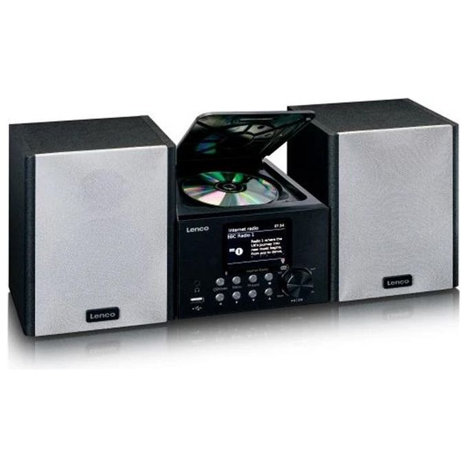 Lenco MC-250 Impianto Compatto con WLan Radio Digitale con DAB+ e Wi-Fi Radio FM Lettore Cd-Mp3 Nero