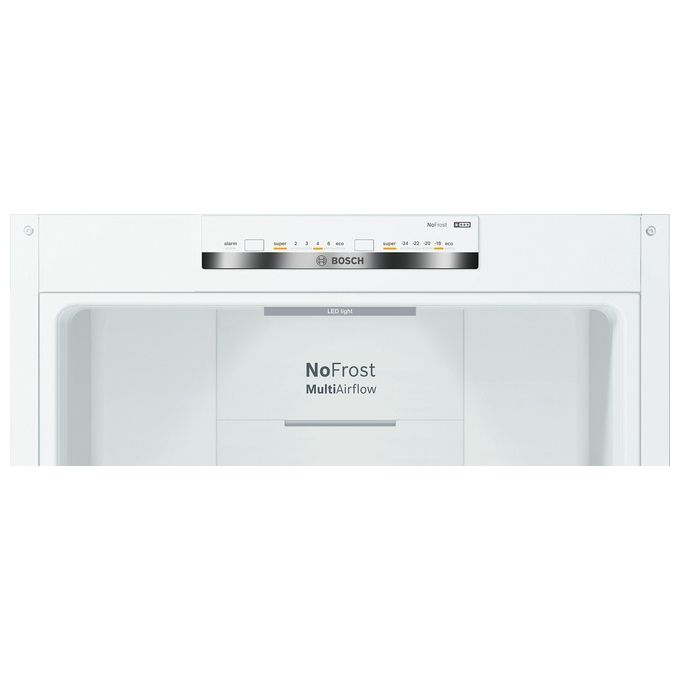 Bosch KGN39VWEQ - Serie 4 - Frigorifero Combinato 368 L, 203 cm, Classe E, 39 dB, Total No Frost, Multi Airflow, Bianco