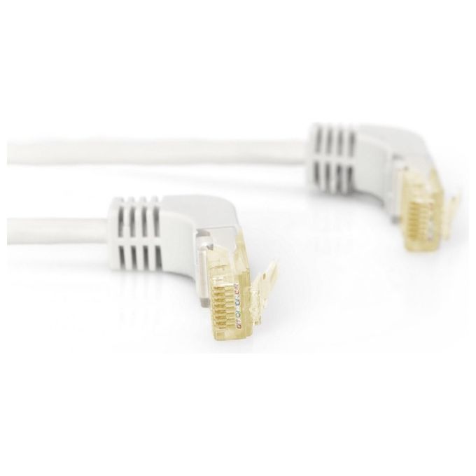 DIGITUS cavo rete s-ftp cat.6a doppia schermatura lsoh colore grigio mt. 10 connettore 90°