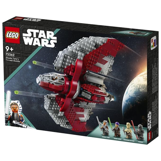 LEGO Star Wars 75362 Shuttle Jedi T-6 di Ahsoka Tano, Astronave Giocattolo con 4 Minifigure, Regalo della Serie Ahsoka