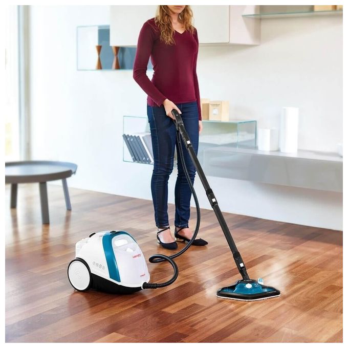 Polti PTEU0276 Vaporetto Smart 100 B Pulitore a Vapore 1500 W 4 bar 110 g-min autonomia illimitata colore Bianco Blu