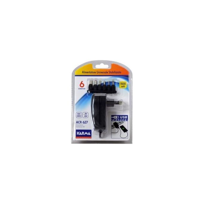 Karma ACR 627 Alimentatore Universale Stabilizzato Multi-tensione 1500mA con USB