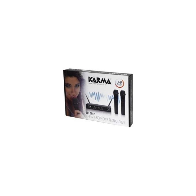 Karma Kit Microfoni Set 5002 Doppio Radiomicrofono Palmare Uhf Nero