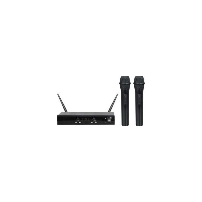Karma Kit Microfoni Set 5002 Doppio Radiomicrofono Palmare Uhf Nero