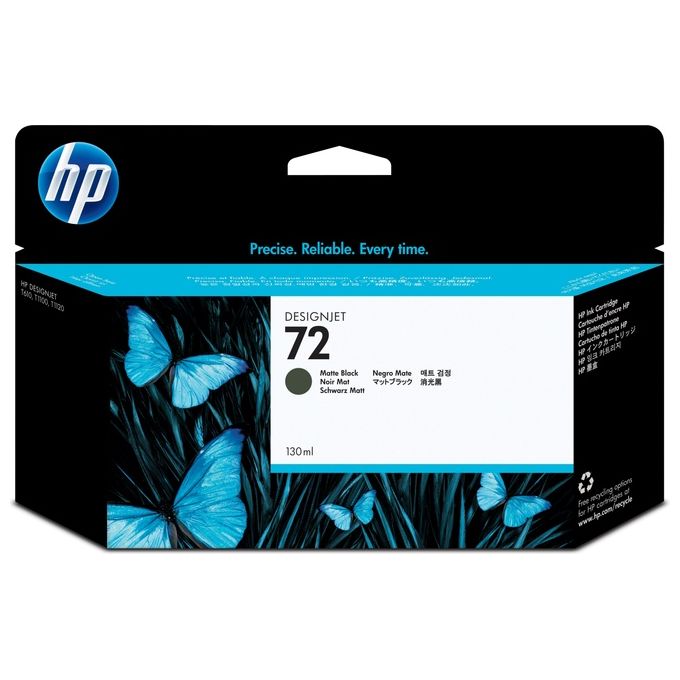 HP C9403A 72 Cartuccia Inchiostro Vivera Nero Opaco 130 ml per DesignJet T610 T770 T1100 T1200 colore Nero