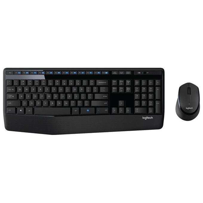 Logitech Wireless Combo MK345 Set Mouse e Tastiera senza Fili 2.4 GHz Francese Nero-Blu