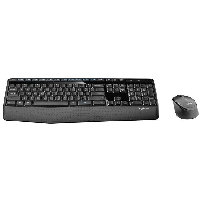 Logitech Wireless Combo MK345 Set Mouse e Tastiera senza Fili 2.4 GHz Francese Nero-Blu
