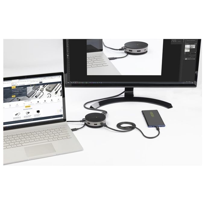 StarTech.com DKT31CHDVCM Adattatore Multiporta Usb-C Mini Docking Station Usb Tipo C a Hdmi-Displayport 4K 60Hz o VGA 75W Power Delivery