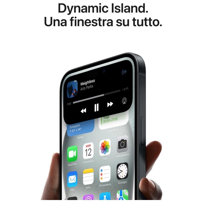 Apple iPhone 15 128GB Nero - Fotocamera 48MP, USB-C, Dynamic Island