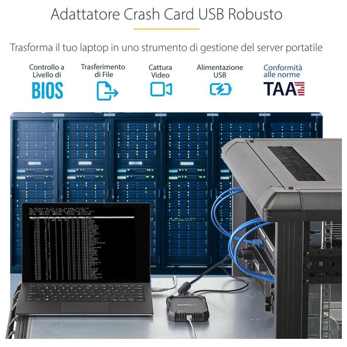 Startech.com Adattatore crash cart portatile per PC con alloggiamento antiurto - Console KVM USB con trasferimento di file e Acquisizione Video