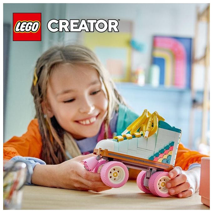 LEGO Creator 31148 3in1 Pattino a Rotelle Retro' Trasformabile in Mini Skateboard o Radio Giocattolo, Giochi per Bambini 8+