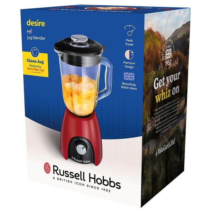 Russell Hobbs 27120-56 Frullatore con Bicchiere Capacita' 1.5 Litri Potenza 650 Watt 2 Velocita' colore Rosso e Nero