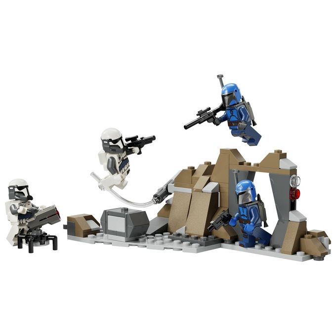 LEGO Star Wars Battle Pack Agguato su Mandalore Gioco d'Avventura per Bambini e Bambine da 6 Anni in su con 4 Personaggi da The Mandalorian Giocattolo con Armi Jetpack e Grotta da Costruire 75373