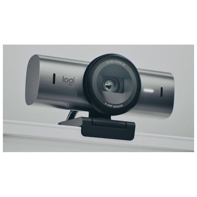 Logitech Webcam MX Brio 705 for Business 4K con Correzione Automatica della Luminosita' Ultra HD Inquadratura Automatica Show Mode USB-C Compatibile con Microsoft Teams Zoom Google Meet Grafite