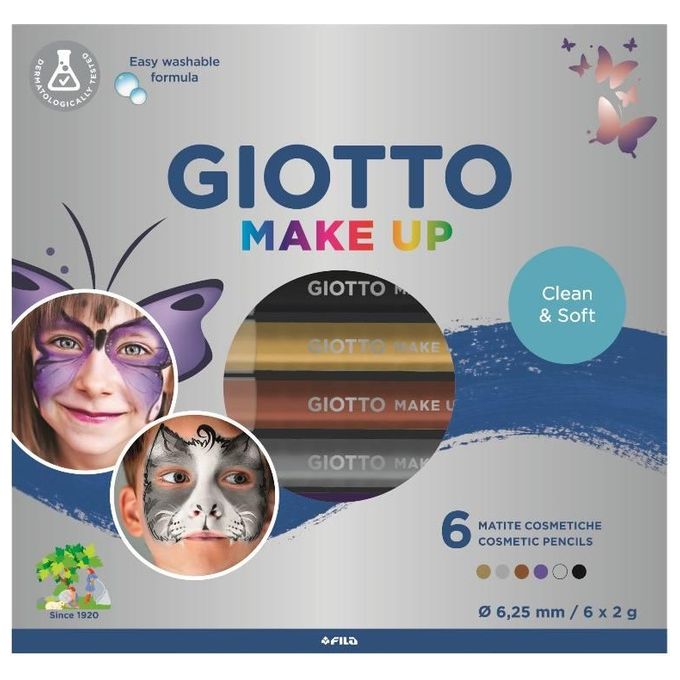 Giotto Set 6 Matite Colori Metallici Trucchi per Bambini