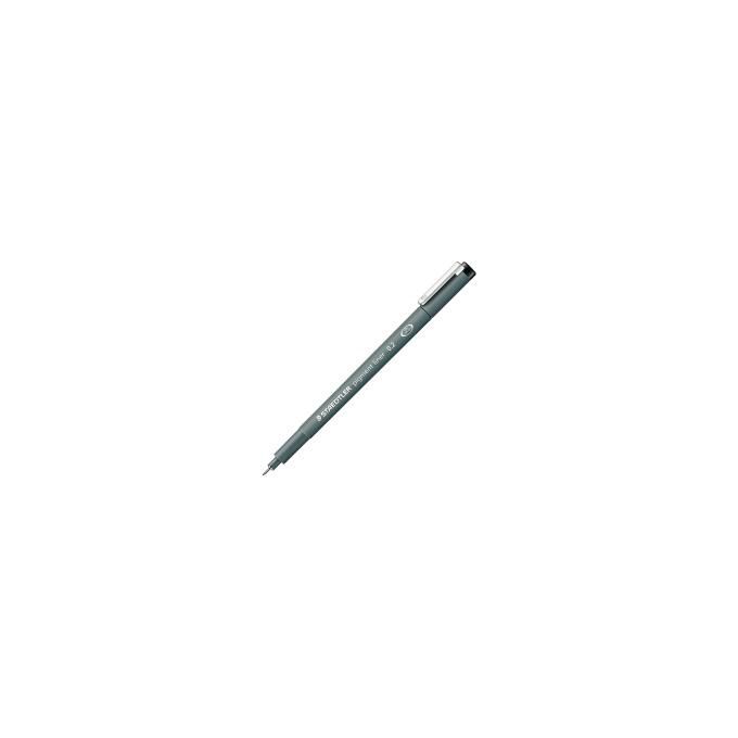 STAEDTLER 308 02-9 VE Pigment Liner Pennarello Fineliner Tratto 0.2 mm Inchiostro Pigmentato Resistente all'Acqua e alla Luce Cap-Off fino a 18 Ore colore Nero