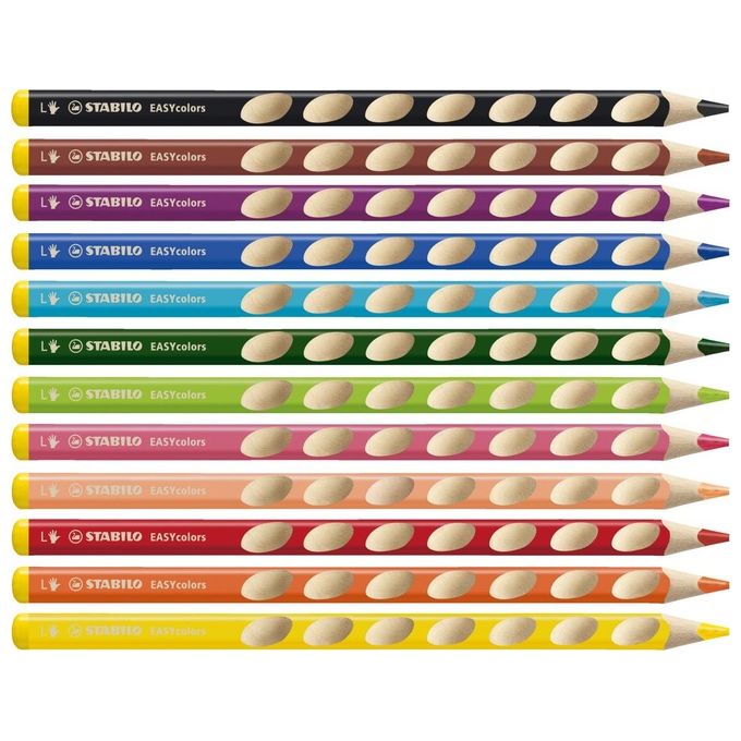 Matita colorata Ergonomica - STABILO EASYcolors - per Mancini - Astuccio da 12 - Colori assortiti