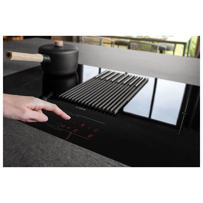 Elica NIKOLATESLA LIBRA BL-F-83 Piano cottura a Induzione con cappa integrata 4 zone 83 cm Vetro Nero + Ghisa PRF0147745