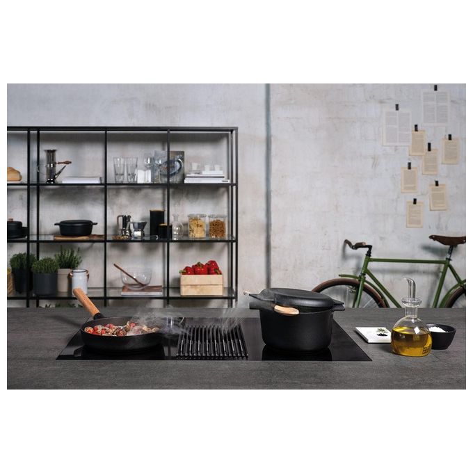 Elica NIKOLATESLA LIBRA BL-F-83 Piano cottura a Induzione con cappa integrata 4 zone 83 cm Vetro Nero + Ghisa PRF0147745