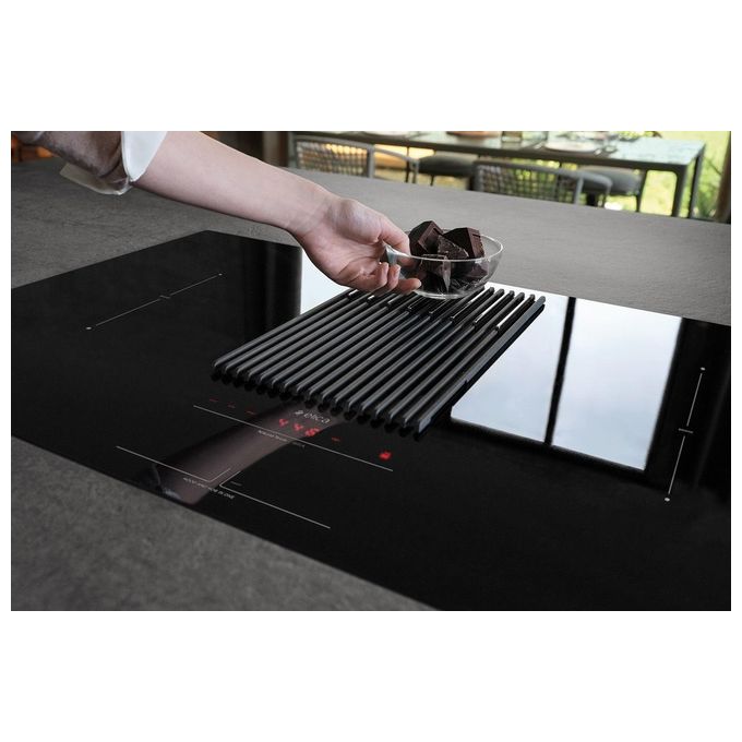 Elica NIKOLATESLA LIBRA BL-F-83 Piano cottura a Induzione con cappa integrata 4 zone 83 cm Vetro Nero + Ghisa PRF0147745
