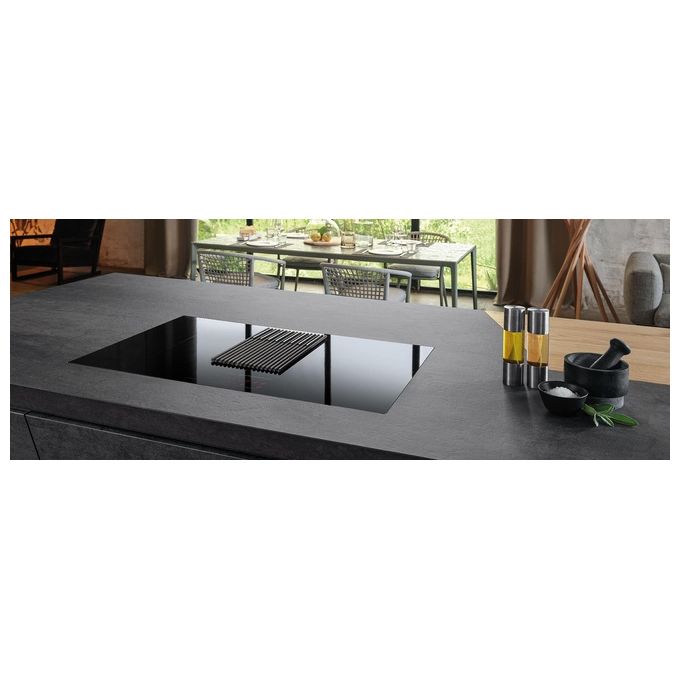Elica NIKOLATESLA LIBRA BL-A-83 Piano cottura aspirante a Induzione con cappa integrata 4 zone 83 cm Vetro Nero + Ghisa PRF0147744