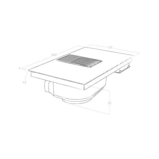 Elica NIKOLATESLA LIBRA WH-F-83 Piano cottura aspirante a Induzione con cappa integrata 4 zone 83 Vetro Bianco + Ghisa PRF0147775