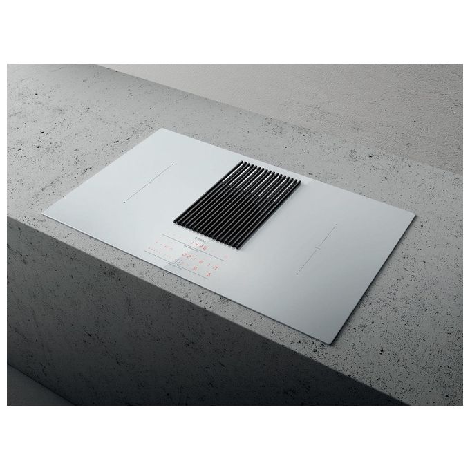 Elica NIKOLATESLA LIBRA WH-A-83 Piano cottura aspirante a Induzione con cappa integrata 4 zone 83 Vetro Bianco + Ghisa PRF0147774