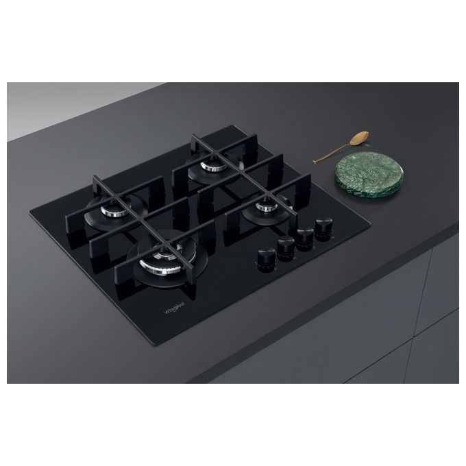Whirlpool GOWL 628-NB Piano Cottura Gas 4 Zone 59 cm Nero