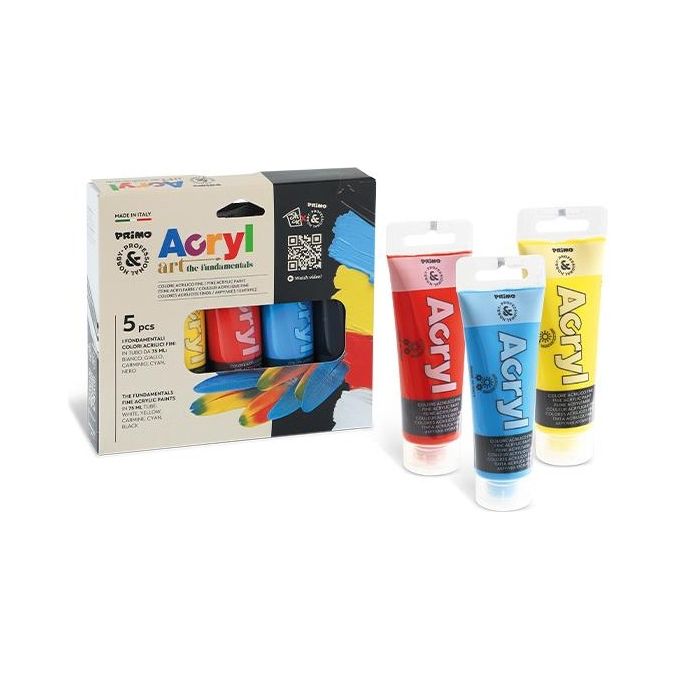 Primo Confezione 5 Colore Acrilico Fine 75-Primari