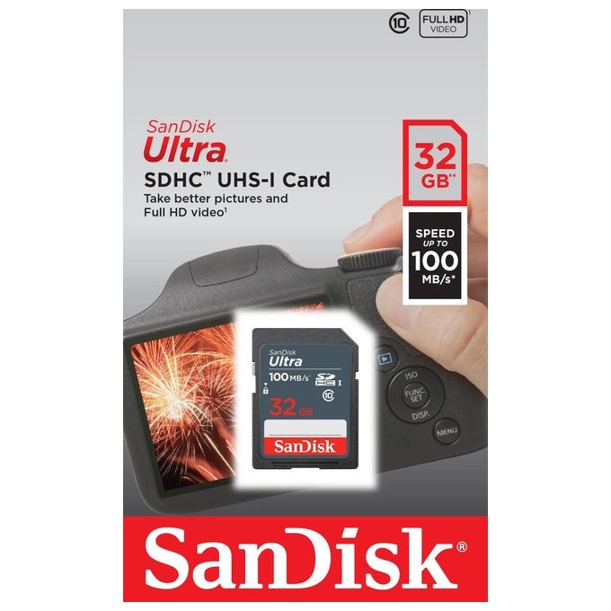 SanDisk Ultra 32GB SDHC Memory Card 100MB-s UHS-I Classe 10