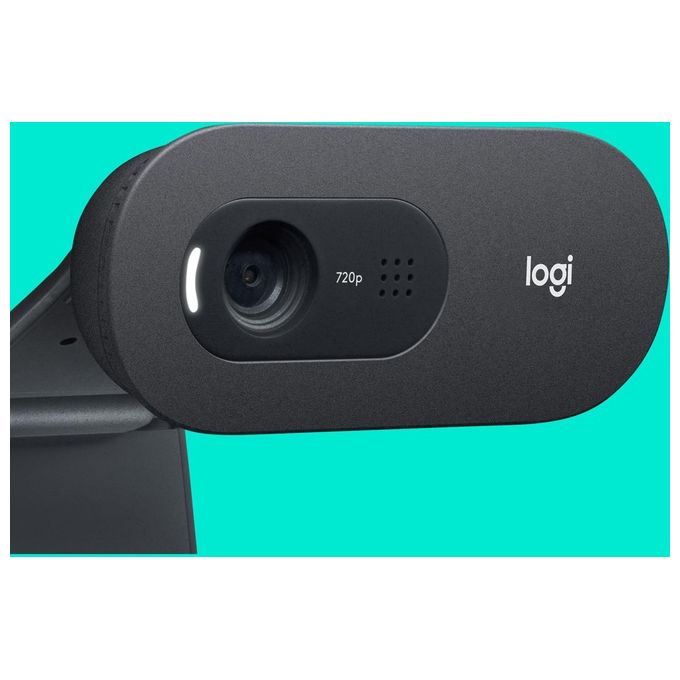 Logitech C505 Webcam HD - Videocamera USB Esterna 720p HD per Desktop o Laptop con Microfono a Lunga Portata, Compatibile con PC o Mac