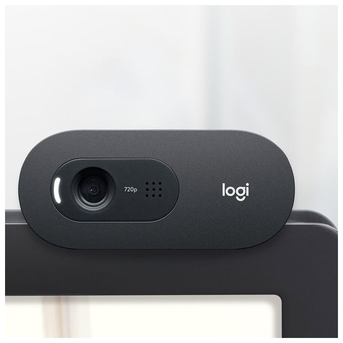 Logitech C505 Webcam HD - Videocamera USB Esterna 720p HD per Desktop o Laptop con Microfono a Lunga Portata, Compatibile con PC o Mac
