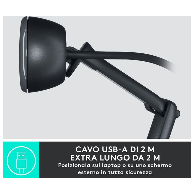Logitech C505 Webcam HD - Videocamera USB Esterna 720p HD per Desktop o Laptop con Microfono a Lunga Portata, Compatibile con PC o Mac