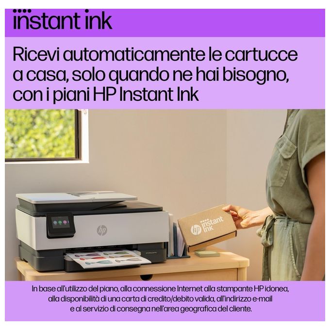 HP OfficeJet Pro 8135e 40Q47B, Stampante Multifunzione a Getto d'Inchiostro A4 a Colori, Fronte e Retro Automatico, 20 ppm, Wi-Fi, HP Smart, 3 Mesi di Inchiostro Instant Ink Inclusi con HP+, Grigia