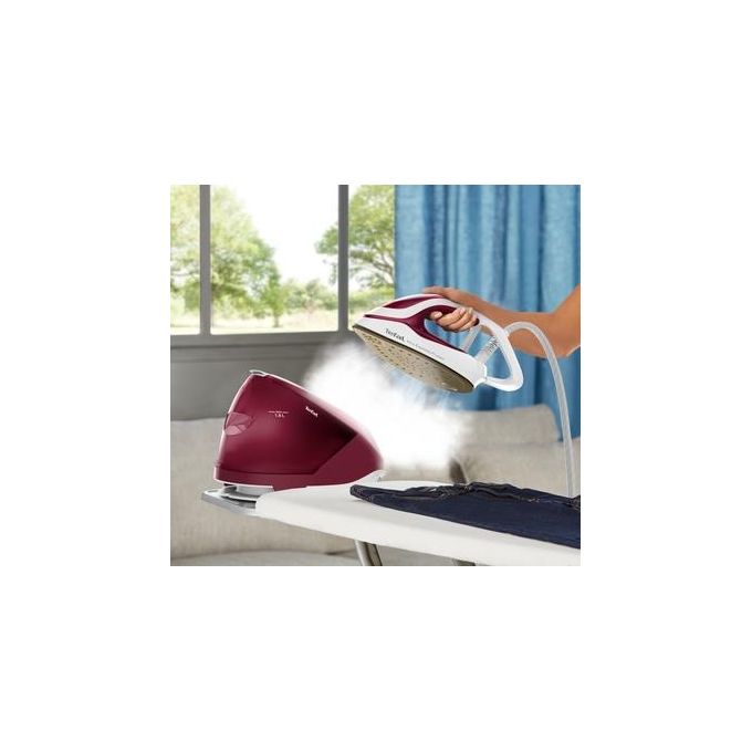 Tefal GV9220 Ferro da Stiro a Caldaia 2600W Durilium Airglide Autoclean Soleplate Borgogna-Bianco