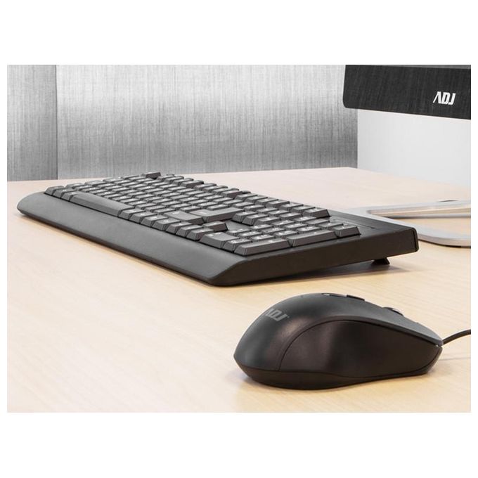 Adj Kit Desktop KT108 Pure Evo Tastiera e Mouse con Filo 6D Ergonomico Nero