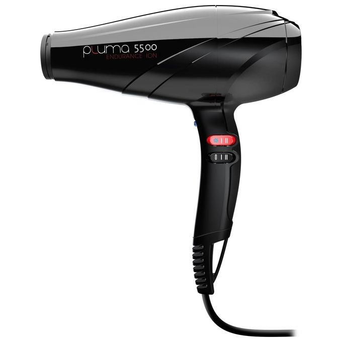 Gama Asciugacapelli Professionale 2400W 3 Temperature 2 Velocita' Ac Ion Nero