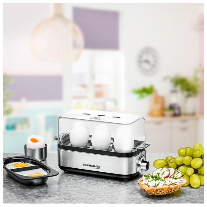 Rommelsbacher ER 600 Cuociuova Acciaio Inox-Nero