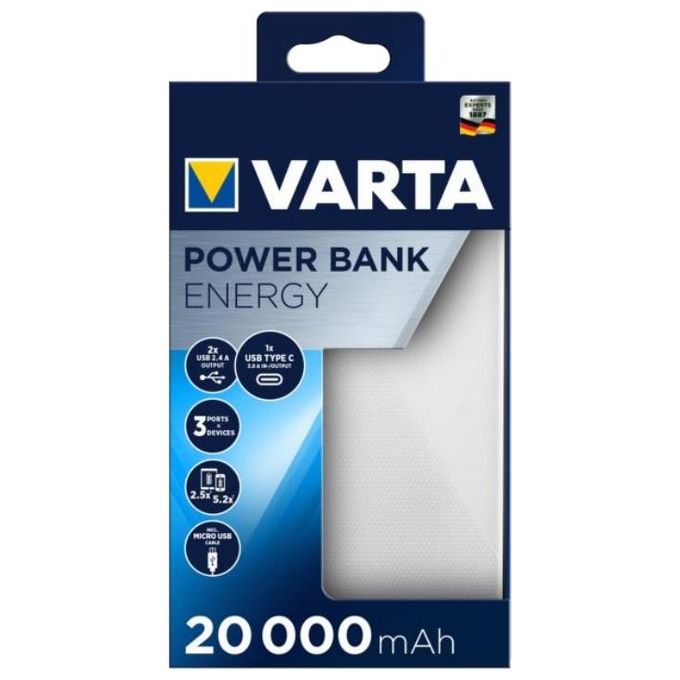 Varta PowerBank Energy 20000 20.000mAh 2xUsb A 1xUsb C