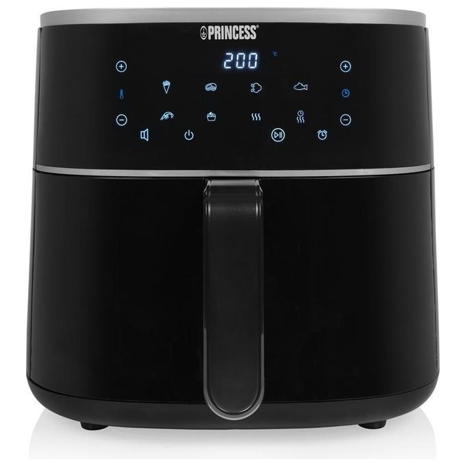 Princess 182244 - Friggitrice ad aria 6 L, 1 500 W, 6 programmi preimpostati, display LED touch, tecnologia Hot Air, Nero
